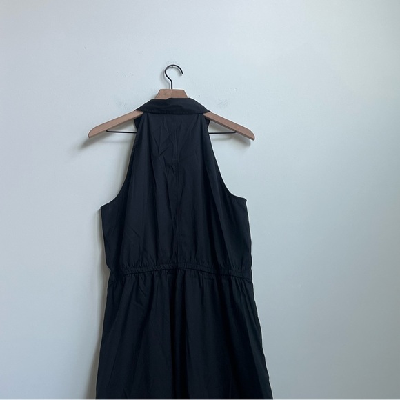 New WHITE HOUSE BLACK MARKET Poplin Halter Shirt Dress Button Pockets Chic Large - Picture 15 of 16